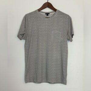 Theory Black and White Striped Tee